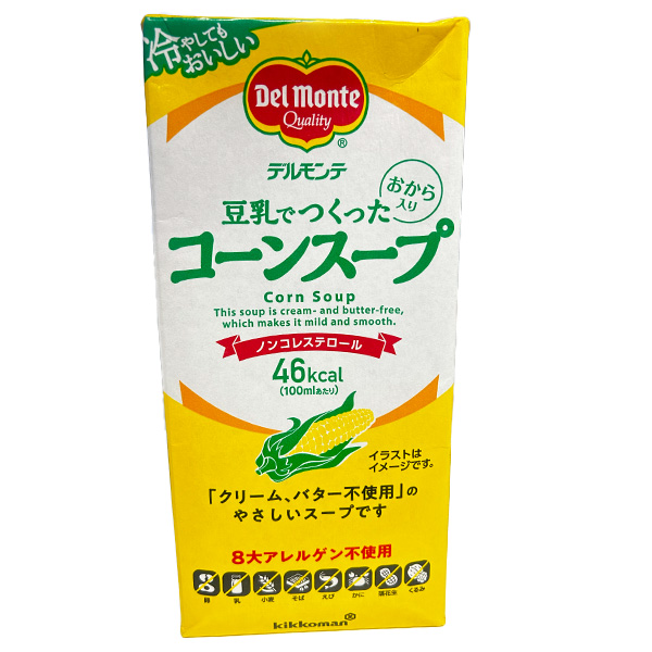 ﾃﾞﾙﾓﾝﾃ 豆乳で作ったｺｰﾝｽｰﾌﾟ 紙ﾊﾟｯｸ　　1000ml